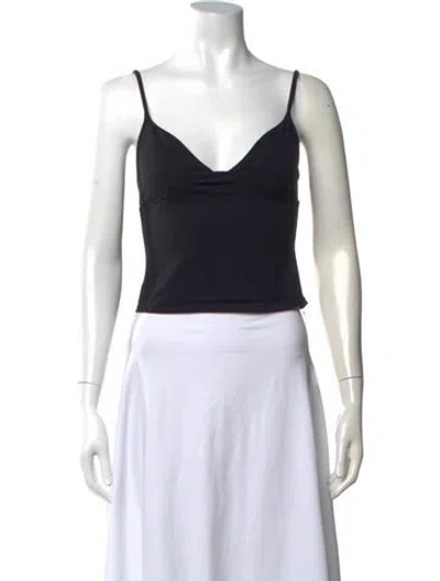 Pre-owned Tank Air V-neck Sleeveless Top In Black