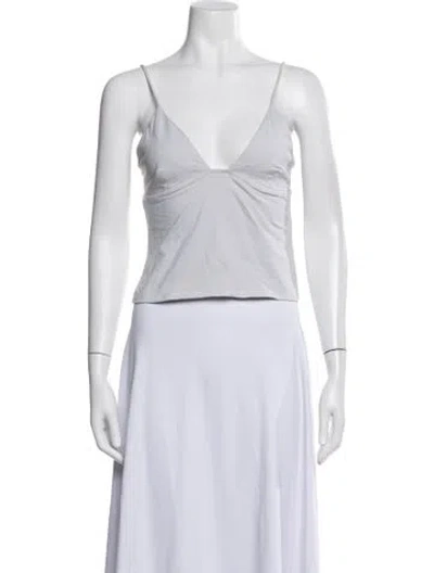 Pre-owned Tank Air V-neck Sleeveless Top In Green