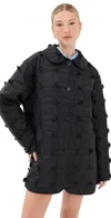 Tanner Fletcher Gender Inclusive Arnie Rosette Embellished Quilted Jacket In Black