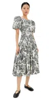 Tanner Fletcher Connie Drop Waist Toile Midi Dress Black Toile In Black Toile