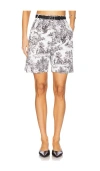 Tanner Fletcher Eddie Toile Pleated Shorts In Black Toile