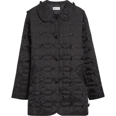 Tanner Fletcher Gender Inclusive Arnie Rosette Embellished Quilted Jacket In Blue