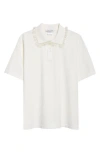 Tanner Fletcher Gender Inclusive Cletus Lace Trim Polo In White