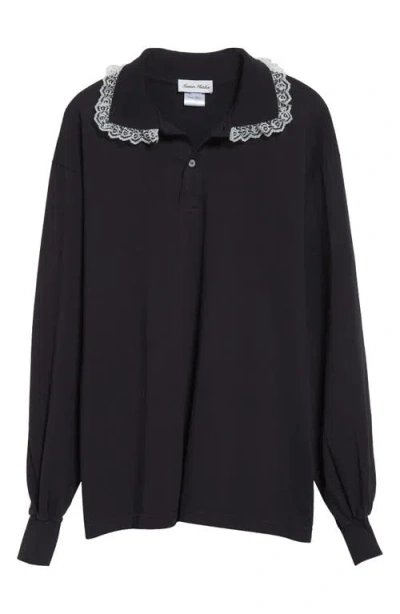 TANNER FLETCHER TANNER FLETCHER GENDER INCLUSIVE LACE TRIM POLO