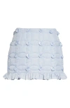 Tanner Fletcher Gender Inclusive Matilda Quilted Rosette Ruffle Miniskirt In Blue