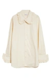 Tanner Fletcher Gender Inclusive Pippa Ruffle Button-up Shirt In Neutral
