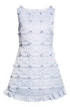 Tanner Fletcher Gender Inclusive Pippin Rosette Quilted Minidress In Blue