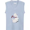 Tanner Fletcher Gender Inclusive Topher Poodle Wool Sweater Vest In Blue