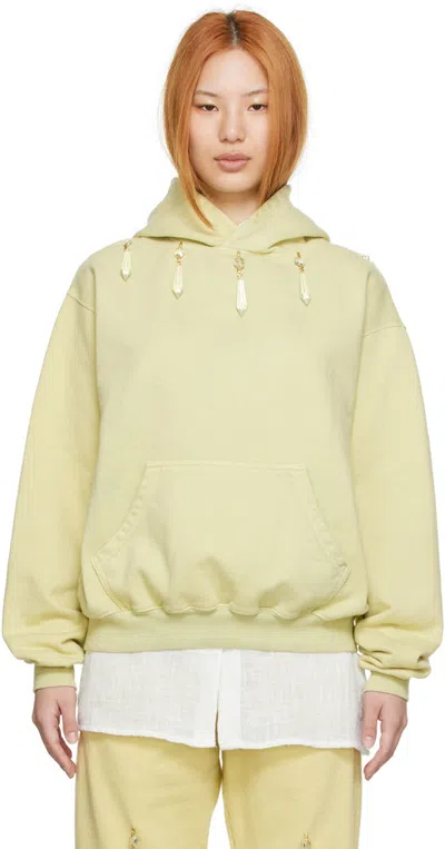 Tanner Fletcher Green Cotton Hoodie In Celadon