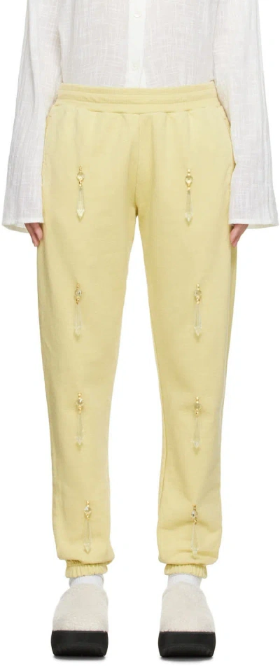 Tanner Fletcher Green Cotton Lounge Pants In Celadon