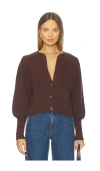 Tanner Fletcher Juliet Puff Sleeve Sweater In Brown