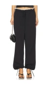 Tanner Fletcher Kennedy Lace Trim Track Pant In Black