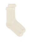 Tanner Fletcher Lace Trim House Socks In White