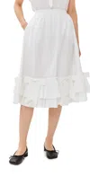 Tanner Fletcher Lizette Ruffle Bow Skirt White In White