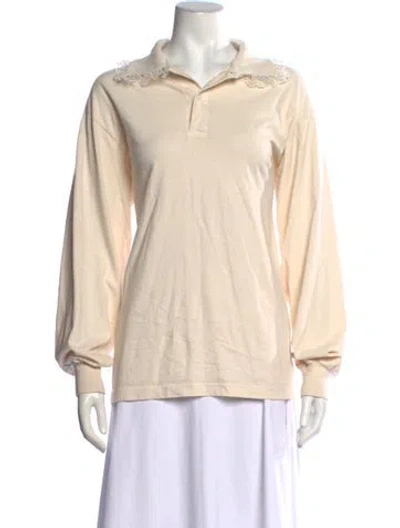 Pre-owned Tanner Fletcher Long Sleeve Polo In Neutrals