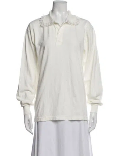 Pre-owned Tanner Fletcher Long Sleeve Polo In White