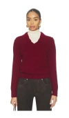 Tanner Fletcher Martin Removable Collar Sweater In Burgundy