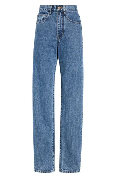 Tanner Fletcher Maynard Mallard High Waist Straight Leg Jeans In Blue