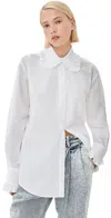 Tanner Fletcher Pippa Ruffle Button Down Shirt Off White In Off White