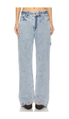 Tanner Fletcher Gender Inclusive Sid Lace Loop Straight Leg Carpenter Jeans In Vintage Wash