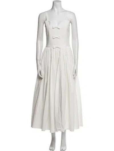 Pre-owned Tanner Fletcher Square Neckline Long Dress W/ Tags In White