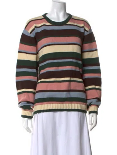 Pre-owned Tanner Fletcher Striped Crew Neck Sweater In Multicolor