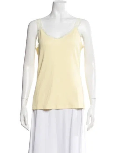 Pre-owned Tanner Fletcher V-neck Sleeveless Top In Yellow