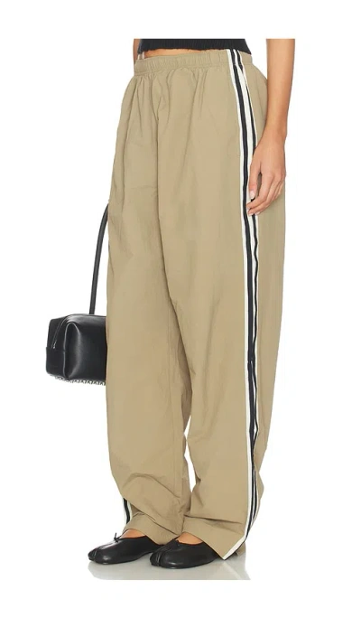 Tanner Fletcher Wilbur Stripe Windbreaker Pant In Brown