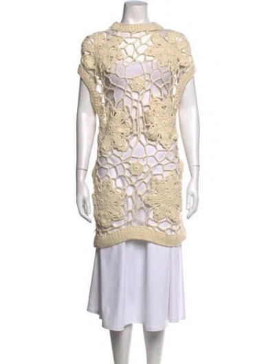 Pre-owned Tanner Fletcher Wool Patterned Tunic In Neutrals