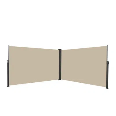Tansole 276" X 71''retractable Side Awning, Waterproof & Uv-resistant, Privacy Screen Divider Roll Up Balcon In Beige