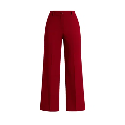 Tantra Spain Sl Red Straight-cut Dress Trousers With Waistband, Burgandy In Burgundy