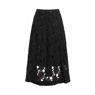Tantra Spain Sl Women's A-line Guipure Midi Skirt Black