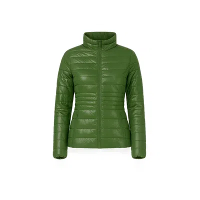 Tantra Spain Sl Women's Basic Metallic Anorak With Zipper Closure And Mandarin Collar, Green