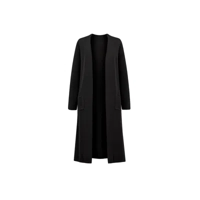 Tantra Spain Sl Women's Black Long Kitted Cardigan With Pockets