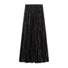 Tantra Spain Sl Women's Black Straight Sequinned Trousers With Elastic Waistband And Lining In Black