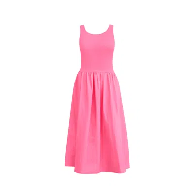 Tantra Spain Sl Women's Fitted Maxi Strap Dress With A Line Skirt And Pockets. Pink.