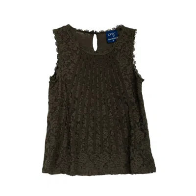 Tantra Spain Sl Women's Green Sleeveless Lace Top Kakhi