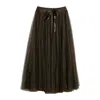Tantra Spain Sl Women's Green Tulle Skirt With Multiple Layers And A-line Cut With Elastic Waistband In Green