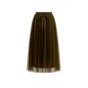 Tantra Spain Sl Women's Green Tulle Skirt With Multiple Layers And Elastic Waistband In Animal Print