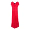 Tantra Spain Sl Women's Long Silk Dress With V-neck And Flowing Skirt Red