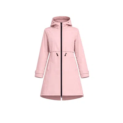 Tantra Spain Sl Women's Long Trench Coat With Hood, Zipper Closure, And Zipper Detail On The Sides, Pink