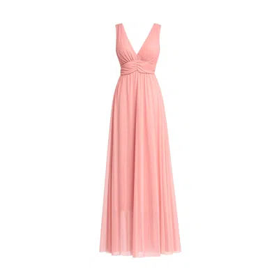 Tantra Spain Sl Women's Long Tulle Dress With Straps, Pleated Waist, And Flared Skirt Pink