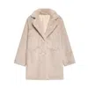 Tantra Spain Sl Women's Neutrals Coat With Pockets, Buttons And Lapels, In Fur In Black