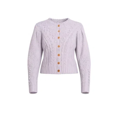 Tantra Spain Sl Women's Neutrals Crochet Knit Jacket With Pom-pom And Flower Details Grey In Gray