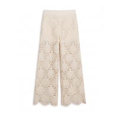 Tantra Spain Sl Women's Neutrals Cropped Guipure Pants With Pockets Ecru