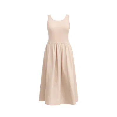 Tantra Spain Sl Women's Neutrals Fitted Maxi Strap Dress With A Line Skirt And Pockets. Beige. In Sand