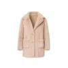 Tantra Spain Sl Women's Neutrals Fur Coat With Pockets And Buttons. In Neutral