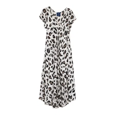 Tantra Spain Sl Women's Neutrals Long Silk Dress With Animal Print In Yellow