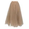 Tantra Spain Sl Women's Neutrals / Pink / Purple Tulle Skirt With Polka Dots And Elastic Waistband Beige In Pink/purple