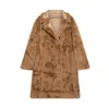 Tantra Spain Sl Women's Neutrals Reversible Fur Coat, Suede Lining, Lapels And Pockets.